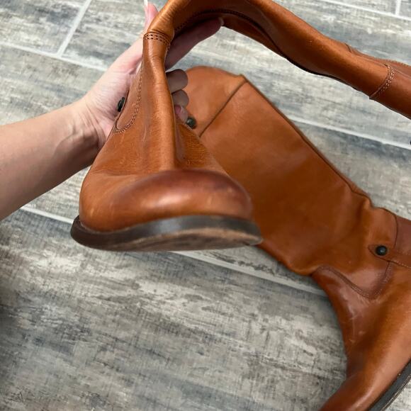 Frye Melissa riding boots Button tall brown leather size 8 Mexico Equestrian - Picture 7 of 13